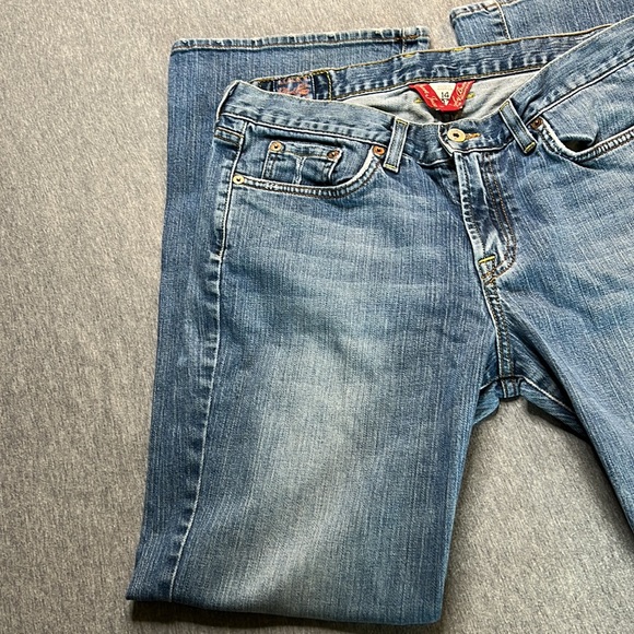 Vintage Lucky Brand USA Blue Denim Jeans Flair Leg Sweet n Low 14 30 - Picture 4 of 14